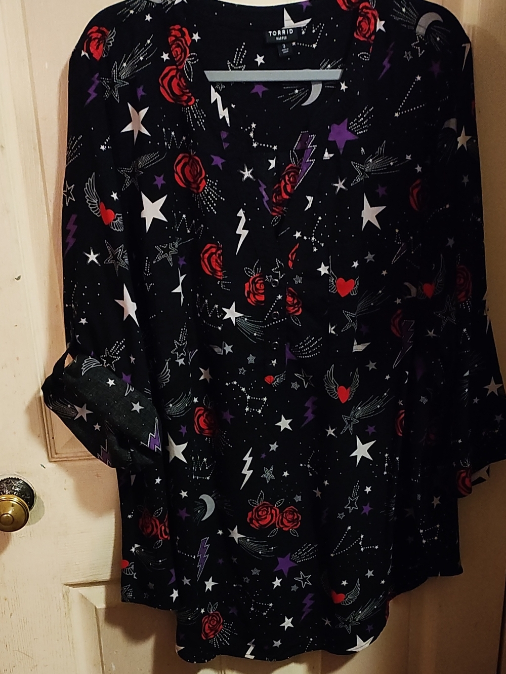 Torrid Harper Georgette 3/4 inch sleeve blouse. set of 3. - Picture 7 of 8